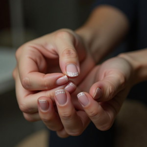Uñas con manicura francesa